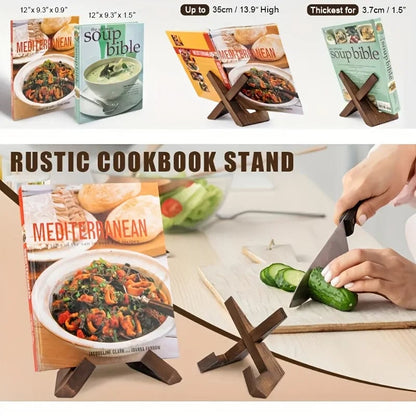 Wooden Multi-Purpose Display Stand - Recipe Book iPad Tablet Holder