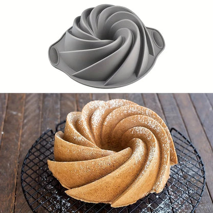 Silicone Cyclone Cake Mold - High Temperature Resistant Baking Pan