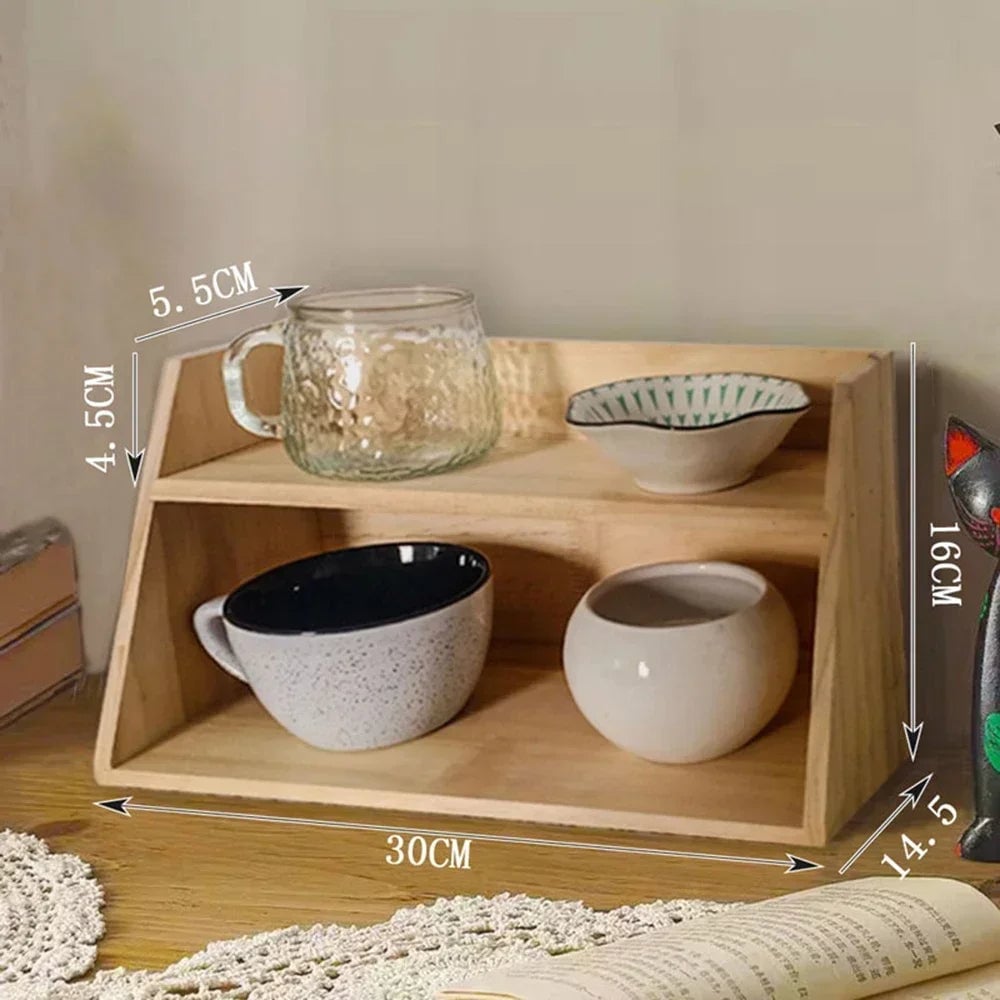 Vintage Wooden Perfume Organizer Rack - Multifunctional Storage