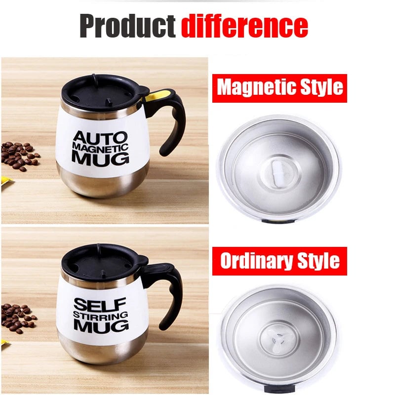 Electric Self Stirring Coffee Mug 450ml Stainless Steel Magnetic