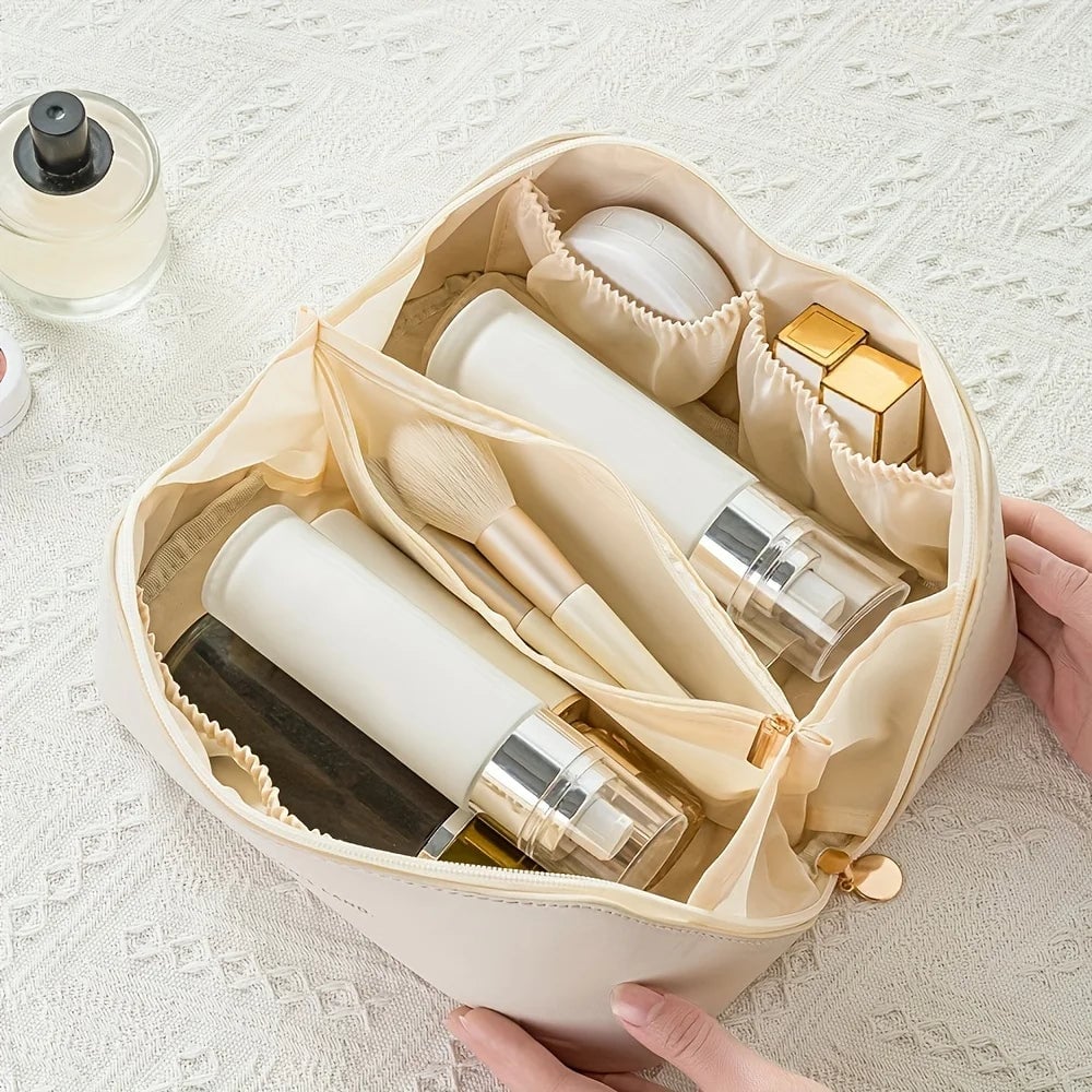 Luxury Travel Makeup Organizer Bag - Zip Cosmetic Toiletry Kit
