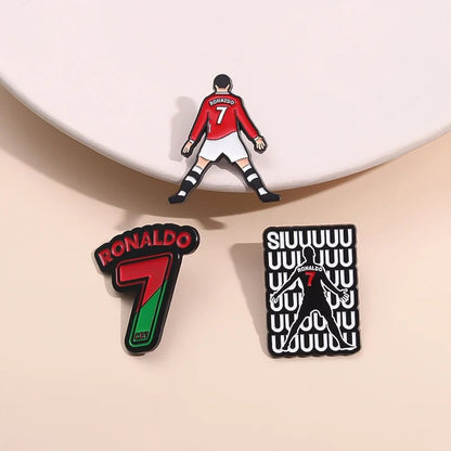 Football Star Enamel Lapel Pin - Professional Athlete Badge Brooch