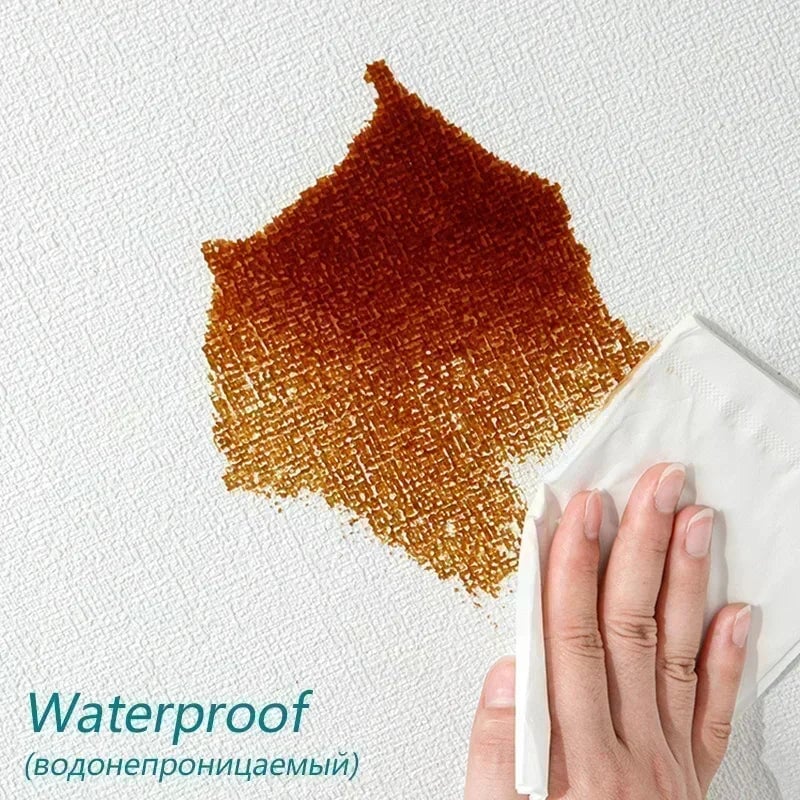 PVC Waterproof 3D Linen Self Adhesive Wall Stickers Bedroom Decor