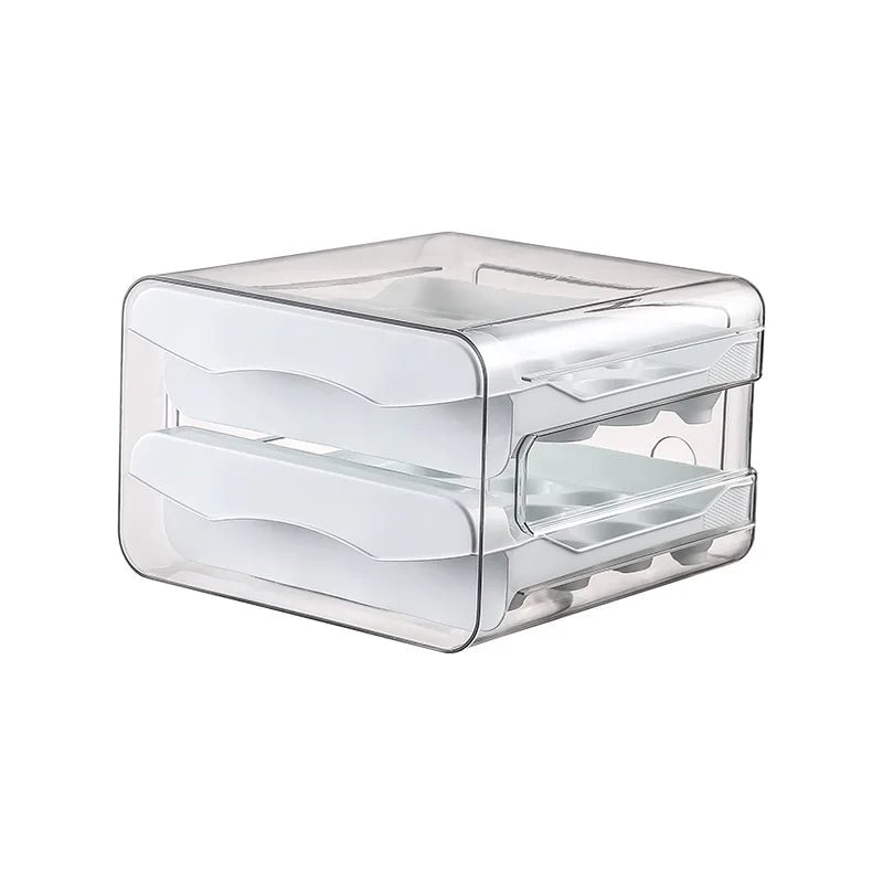 2-Layer Drawer Egg Storage Box - Large Capacity Refrigerator Organizer