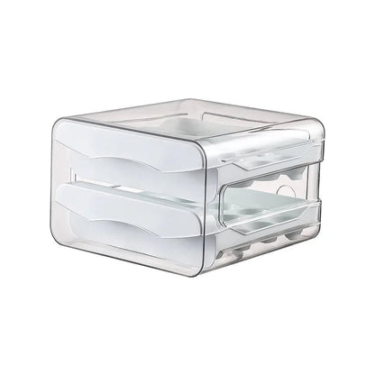 2-Layer Drawer Egg Storage Box - Large Capacity Refrigerator Organizer