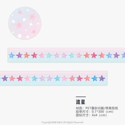 Kawaii Tomato Four-Leaf Clover Washi Tape Sand-Coated Shimmer Film