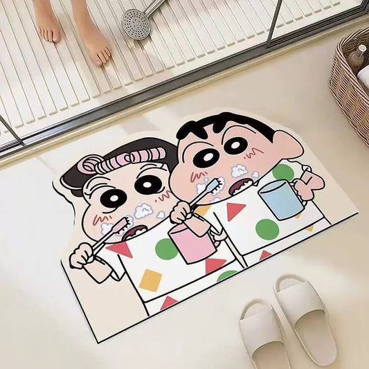 Quick Dry Anime Cartoon Bathroom Mat Soft Water Absorbent Shower