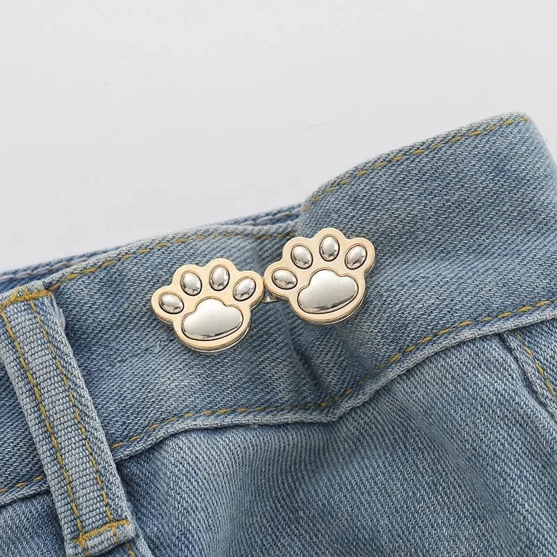 Adjustable Jean Button Clips - Retractable Waist Tightener Buckle