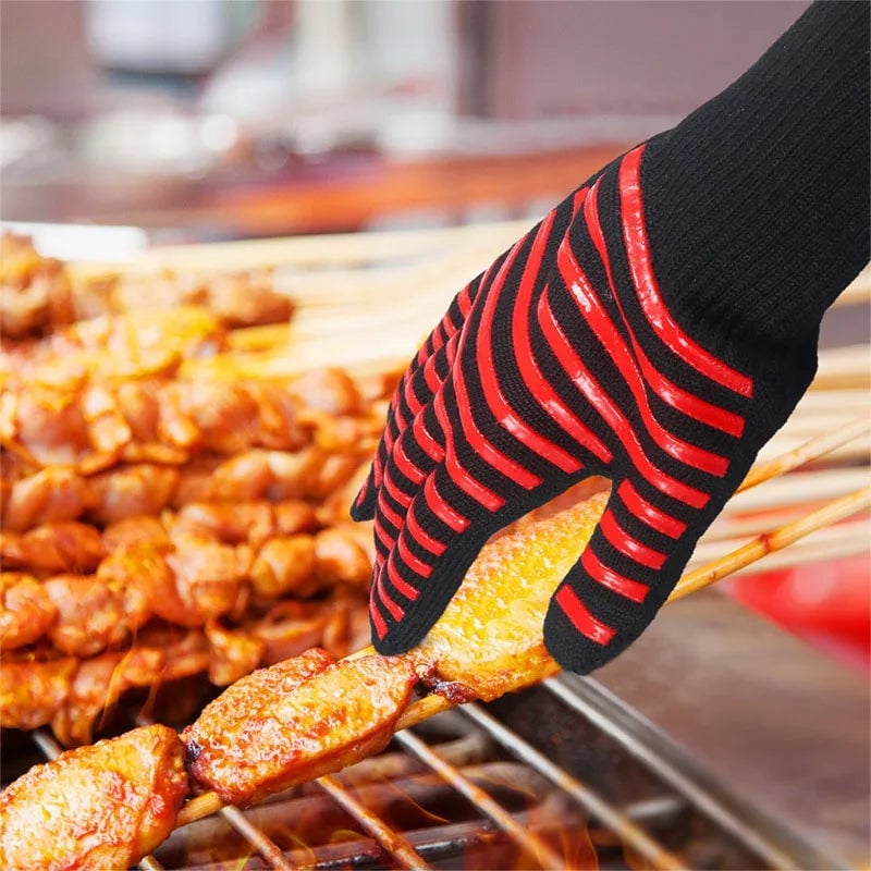 800°F Heat Resistant Oven Gloves - Fireproof BBQ Baking Mitts