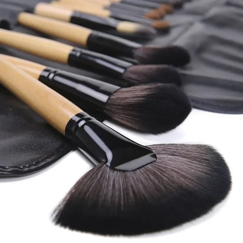 24-Piece Professional Makeup Brush Set - Foundation Eyebrow Powder