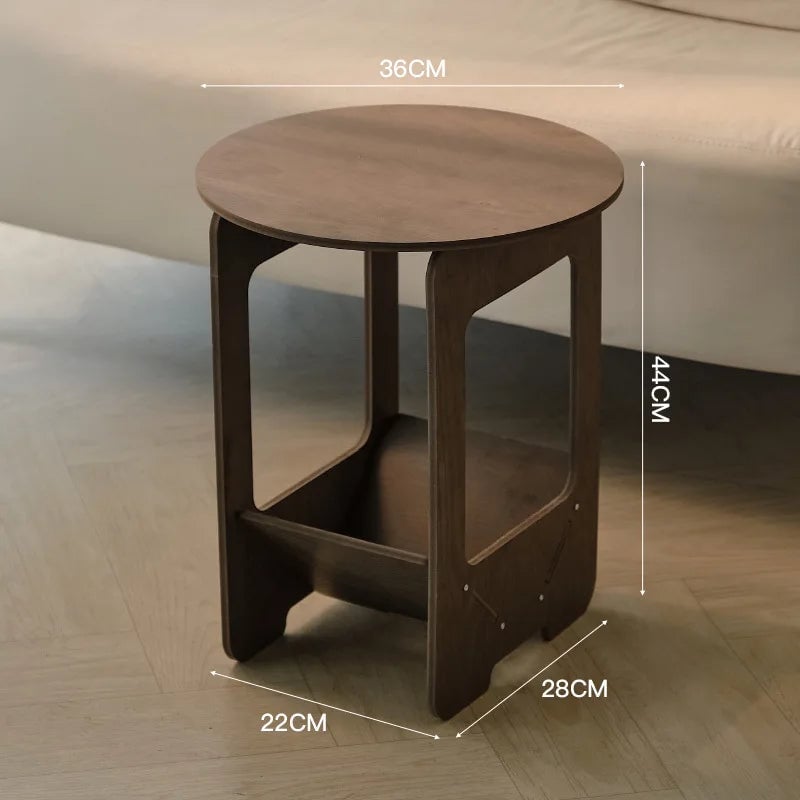 Round Coffee Table - Compact Bedside & Sofa Side Table 14 Inch