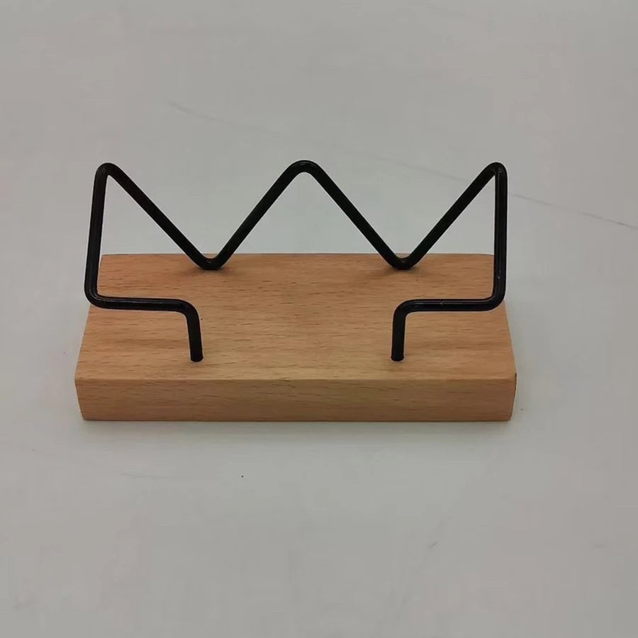 Wooden Business Card Holder Desktop Organizer Display Stand Office