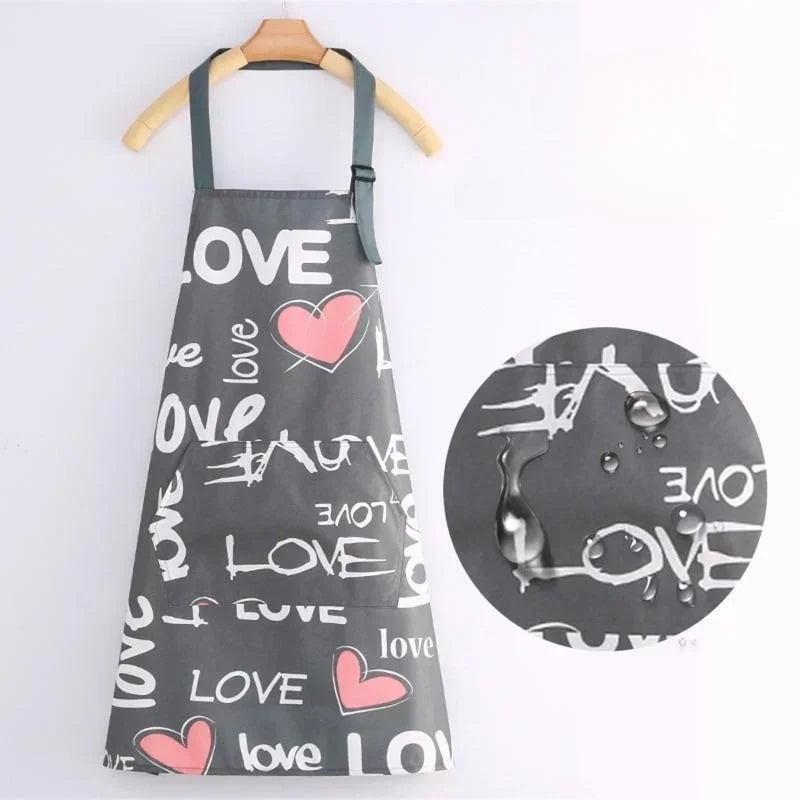 Adjustable Waterproof Kitchen Apron - Coffee Baking Oil Proof