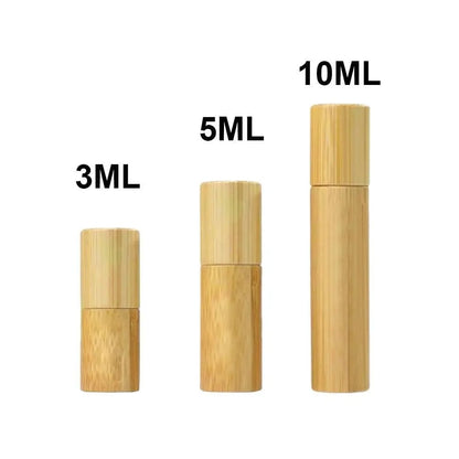 Bamboo Wood Roller Ball Bottles - Essential Oil Sample Vials 10ml