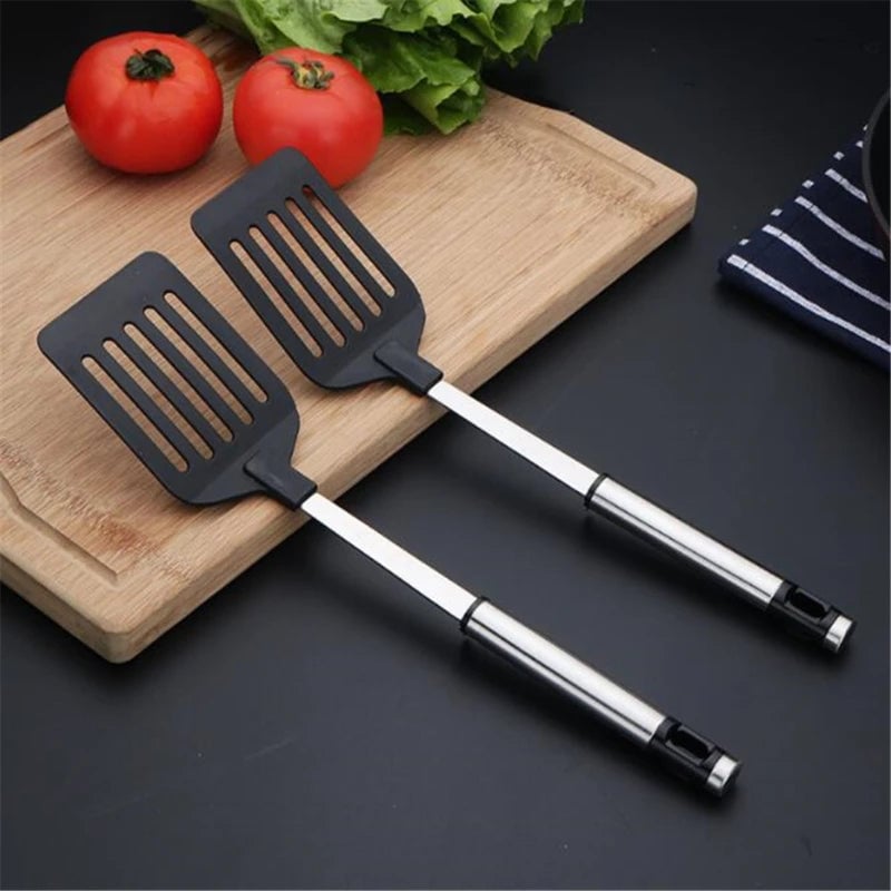 Stainless Steel Turner Spatula with Nylon Handle - Fish Egg Frying