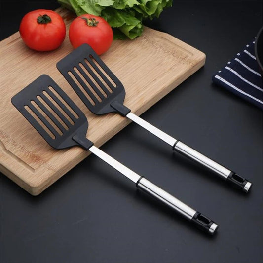 Stainless Steel Turner Spatula with Nylon Handle - Fish Egg Frying