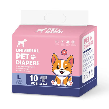 Disposable Pet Diapers 10/12PCs Breathable Absorbent for Dogs