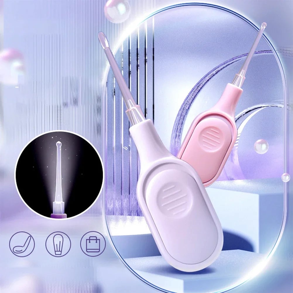 LED Illuminated Ear Cleaner 3-Piece Set with Lighted Scoop Spoons