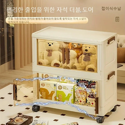 Foldable Storage Box Clear Door - Durable Organizer Clothes Books