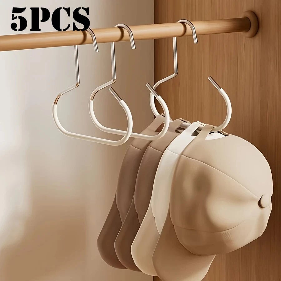 5pcs Metal Storage Hooks - Hat Scarf Belt Bra Bag Organizer