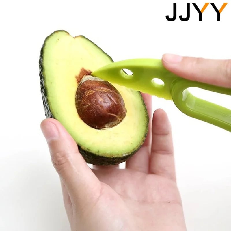 3-in-1 Avocado Slicer Corer Peeler - Plastic Kitchen Tool Set