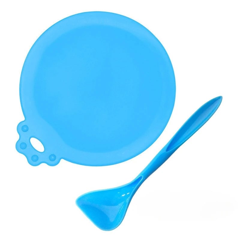 2pcs Reusable Silicone Pet Food Can Covers with Spoon for Dogs Cats