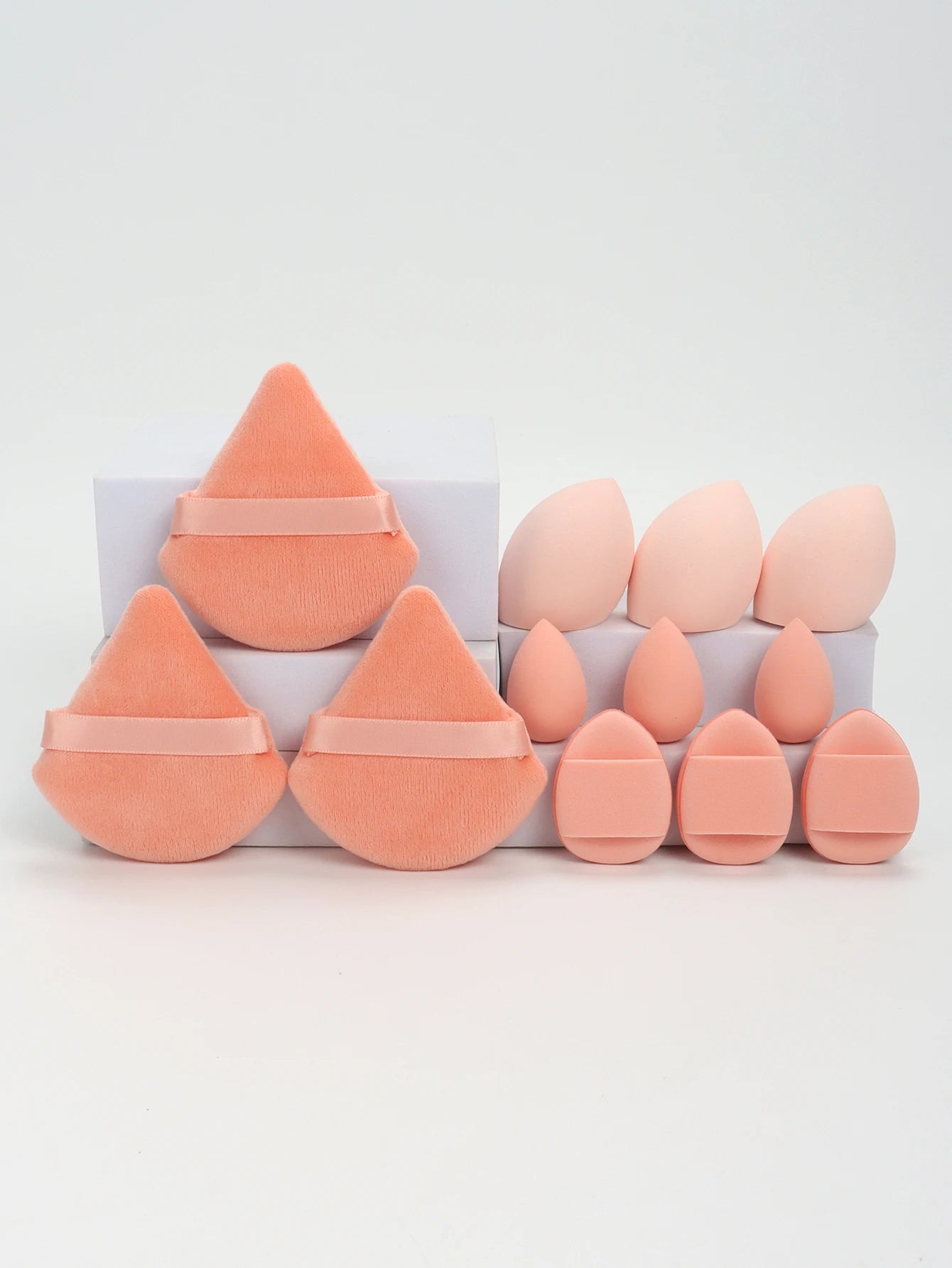 12-Piece Makeup Sponge Set - Powder Puffs, Air Cushion & Beauty Eggs