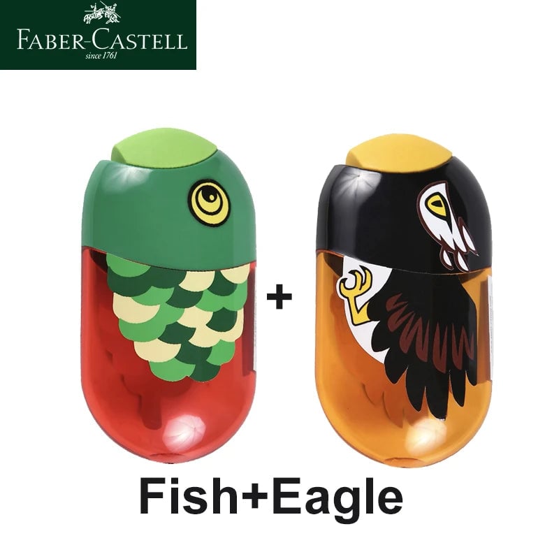 Faber Castell Double Hole Pencil Sharpener with Eraser Animal Design