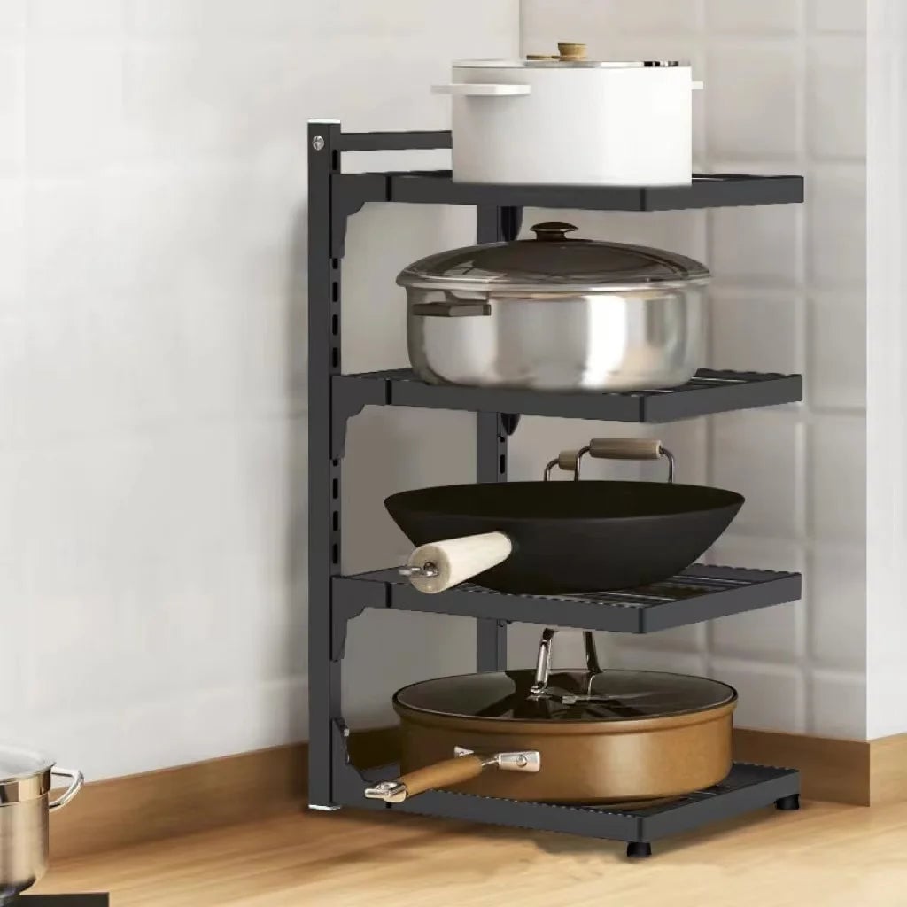 Adjustable Multi-Layer Kitchen Sink Storage Rack Pot Organizer