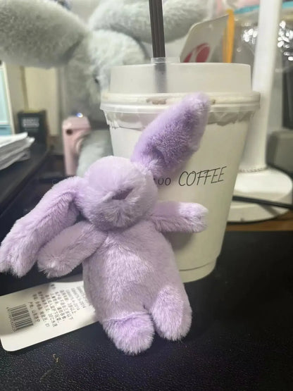 Cute Rabbit Keychain with Pompom - Stuffed Animal Pendant Trinket