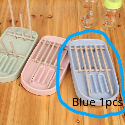 Wheat Straw Baby Bottle Drying Rack Feeding Cup Storage Holder