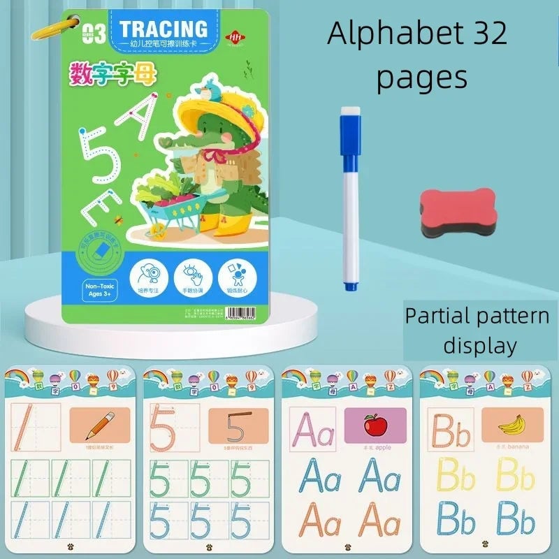 Reusable Montessori Tracing Workbook - Pen Control Practice Book
