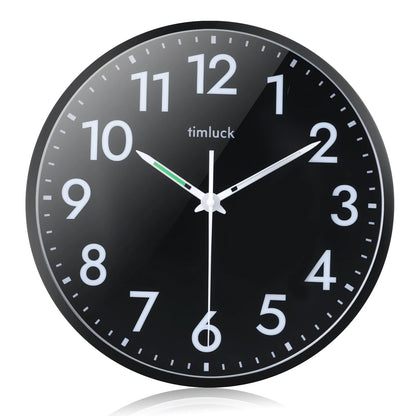 Silent LED Wall Clock Light Sensor Auto-Illuminated Non-Ticking