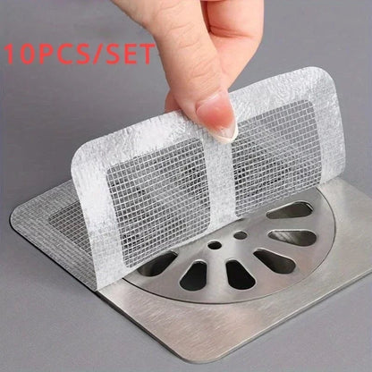 10pcs Disposable Mesh Shower Drain Hair Catcher Covers Strainer