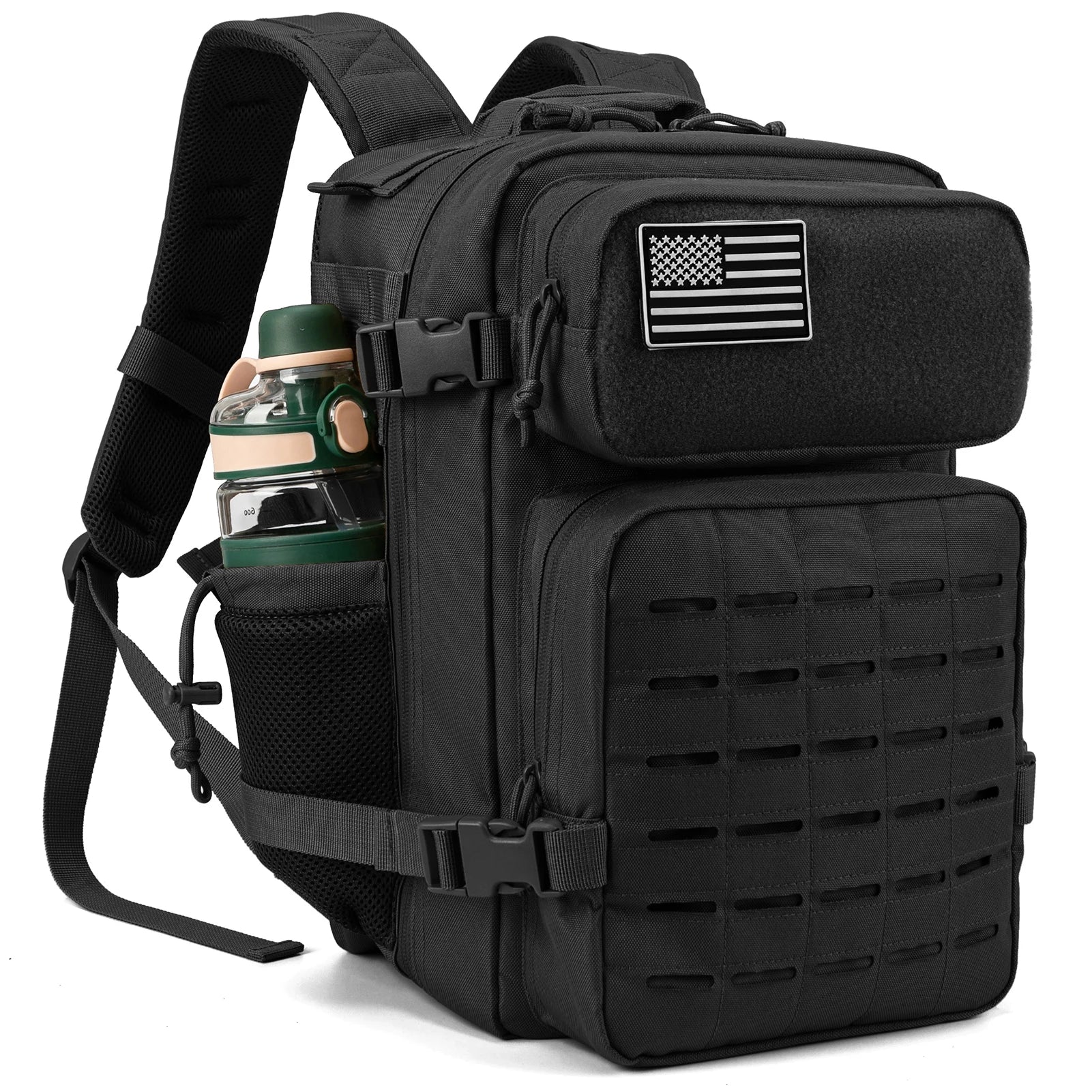 25L MOLLE Tactical Backpack with Bottle Holder - EDC Hiking Gym