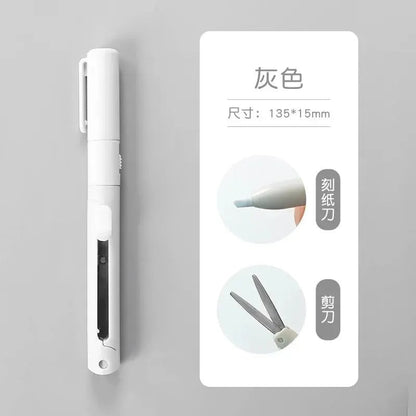 Multi-Function Folding Scissors Mini Engraving Knife Paper Trimmer