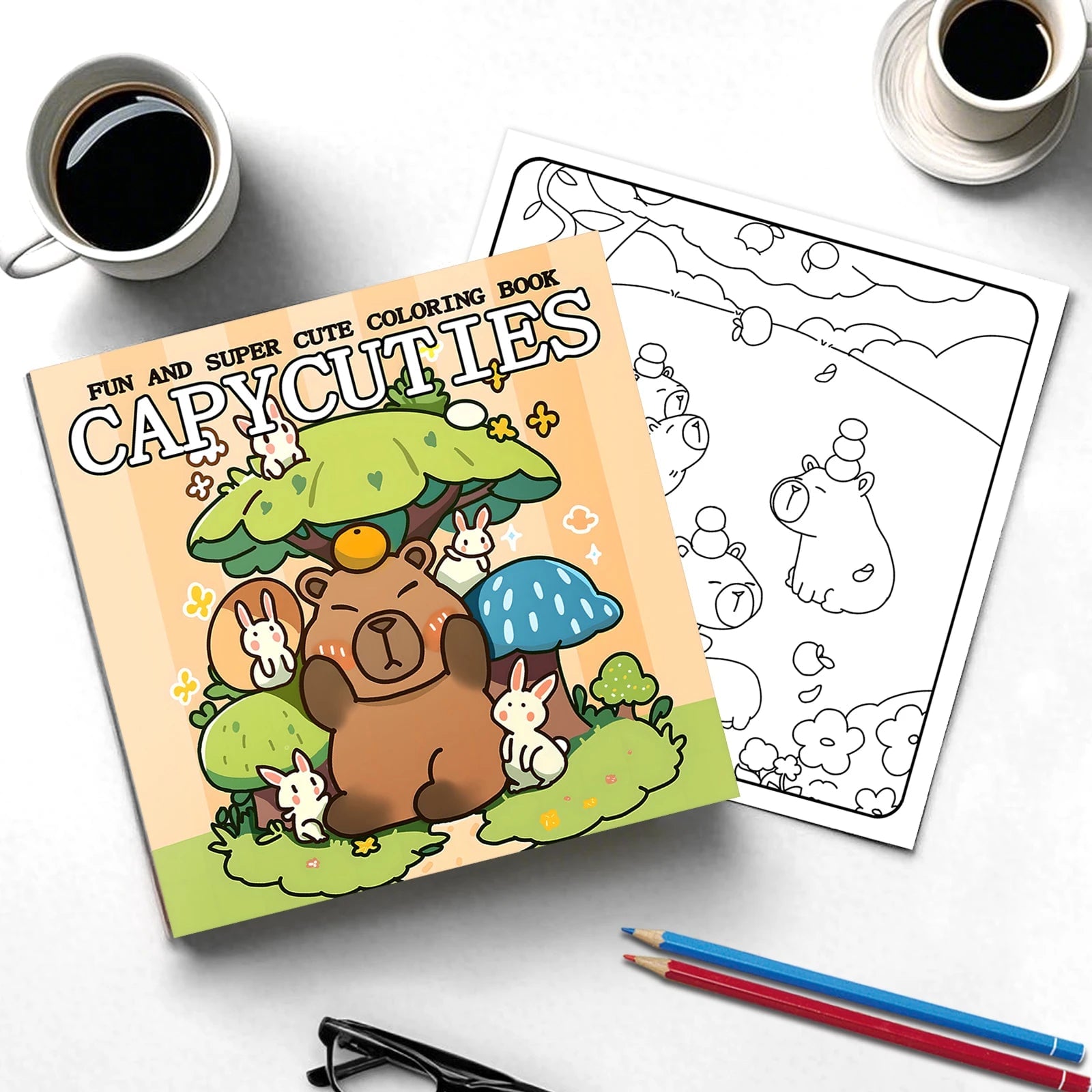 CAPYCUTIES Bold-Easy Patterns Adult Coloring Book - Cute Drawing Gift