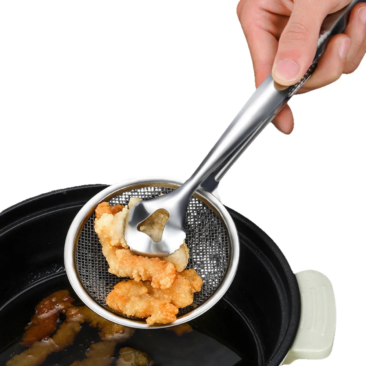 Stainless Steel Food Strainer Spoon - French Fry Kitchen Drainer