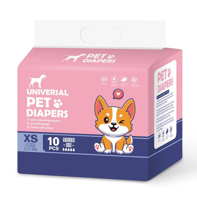 Disposable Pet Diapers 10/12PCs Breathable Absorbent for Dogs