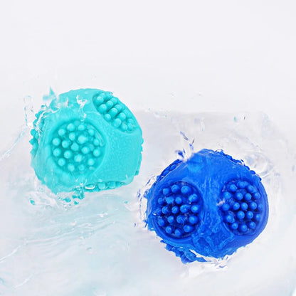 Durable Elastic Dog Chew Ball with Squeaker & Teeth Cleaning Ridges