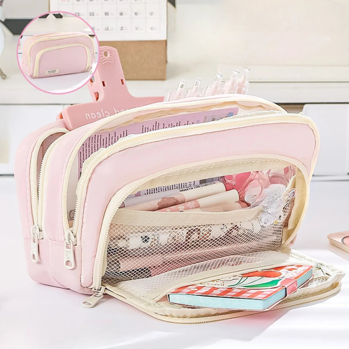 Large Capacity Pencil Case - Multi-Purpose Portable Pouch for Office
