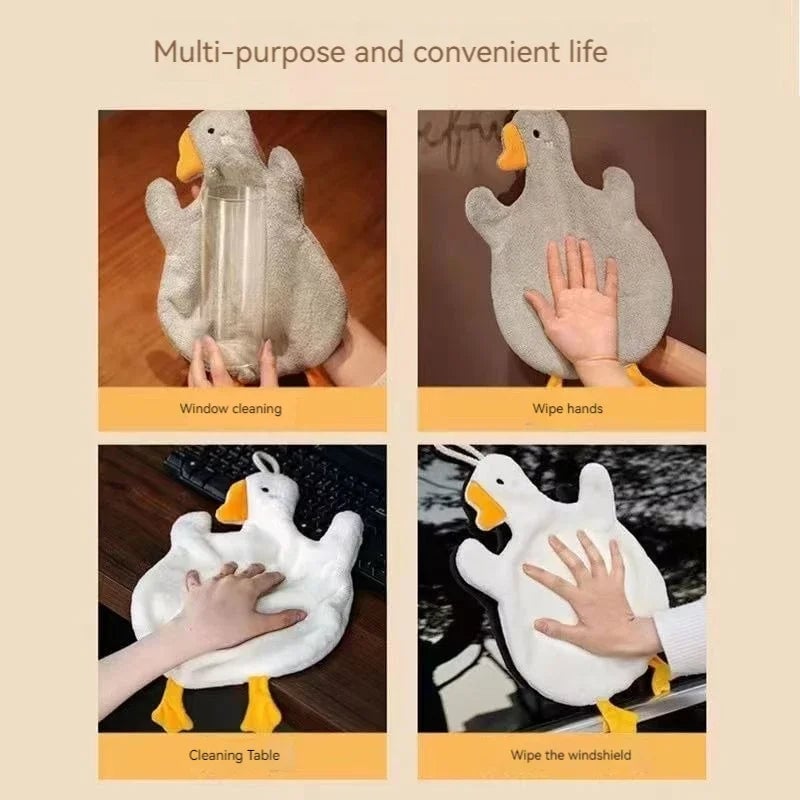 Cartoon Goose Hand Towel - Quick Dry Super Absorbent Kitchen Bath