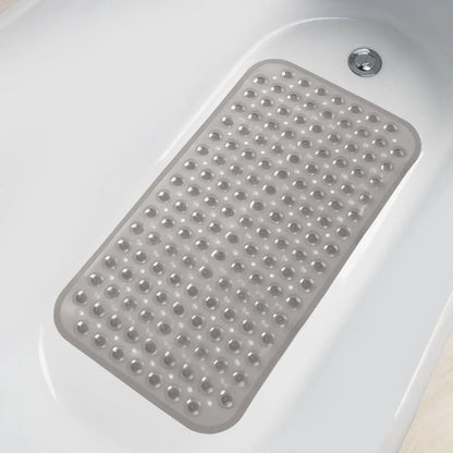 Non-Slip Bathtub Mat 27.6x15in Suction Cups Drain Holes Shower