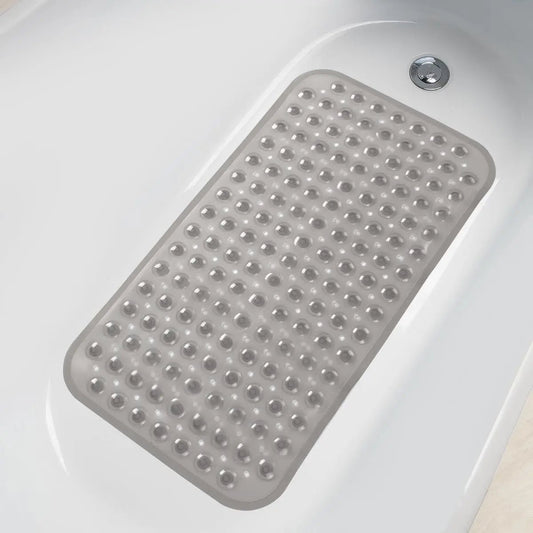Non-Slip Bathtub Mat 27.6x15in Suction Cups Drain Holes Shower