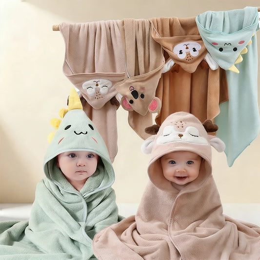 Baby Animal-Shaped Hooded Bathrobe - Quick-Dry Soft Bath Towel Wrap