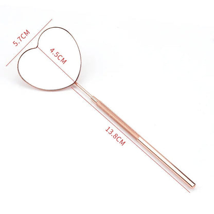 Heart Shape Stainless Steel Eyelash Extensions Checking Mirror