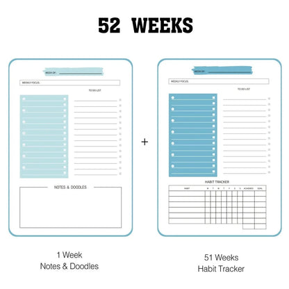 Daily Weekly Monthly Planner Notebook - Student Office Diary Journal