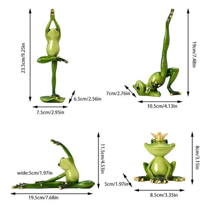 Rustic Resin Yoga Frog Desktop Decoration Bookcase Ornament