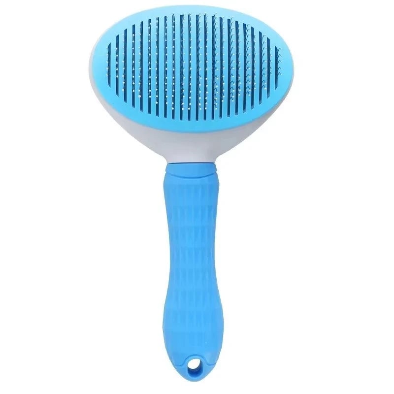 Self-Cleaning Dog Grooming Brush with Massage & Detangling Comb