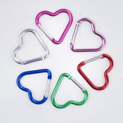 Heart-Shaped Aluminum Carabiner Keychain Clip Hook Water Bottle